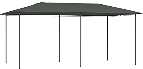 Kstyhome Pavillon, Partyzelt, Gartenpavillon, Zeltgarage, Bierzelt, Weidezelt, Carport, Lagerzelt Winterfest, Garagenzelt, 3x6x2,6 m Anthrazit 160 g/m²