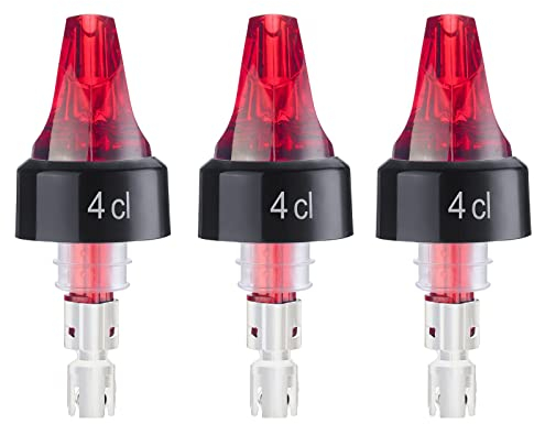 Westmark 3 doseurs/becs verseurs gradués, dosage par bec verseur : 4 cl, plastique, Auto-Pour, rouge, 994071ER