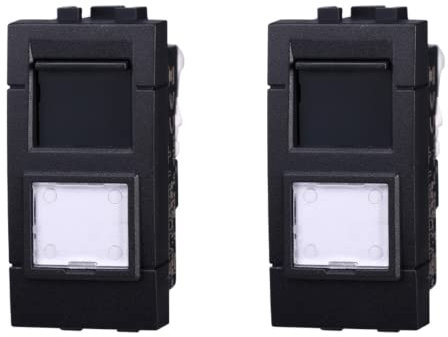 Lot de 2 prises de données RJ45 CAT6, compatible avec Bticino Living Light (Noir)
