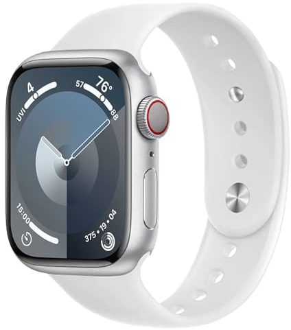 Sportarmband für Apple Watch Armband 44mm 46mm 40mm 42mm 41mm 45mm 38mm 49mm iWatch Armbänder Damen Herren,Weiches Silikon Band Apfelband für Apple Watch SE 2024 Serie 10 9 8 7 6 5 4 3 Ultra/2 Strap