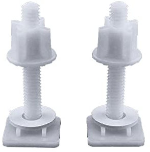 Kit de tornillos de bisagra de plástico blanco, 28 x 28 mm, tapa de inodoro, agujero ciego, reparación de tuercas, accesorio de repuesto rectangular, 1 par