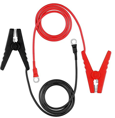2pcs Replacement Electric Fence Energiser Leads Solar Powered Electric Fence Heavy Duty Jumper Cables Long-lasting Electric Fence Leads With Alligator Clips 3Ft Practical Electric Fence Connectors