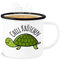 Emaille Becher Blechbecher - Statement - Chill Krötchen Schildkröte - 300 ml - Weiß Schwarz - statements kröte tasse frohes neues jahr chillen new year chiller mit chillkröte schildkroete