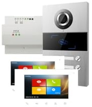 HHG Villa Set 2 Video-Türsprechanlage Komplett-Set Aluminium (gebürstet), Weiß