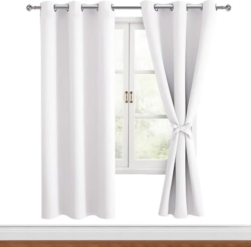 Hiasan Verdunklungsvorhänge Gardinen mit Ösen, Grau Weiß Blickdicht Vorhänge,2 Stück,117 x 183 cm (Breite x Höhe),weiche Schiebevorhänge für Schlafzimmer,Wohnzimmer usw.