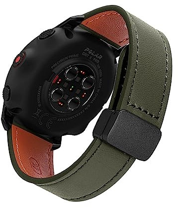 SABSEN Lederarmband für Polar Grit X Pro/Grit X Armband, Magnetische Leder Ersatzarmband, Magnetische Mehrfache Farben Slim Leather Ersatzband Kompatibel mit Armband Polar Grit X Pro/Grit X (E)