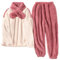 Tuopuda Freizeitanzug Damen Pullover Langarm mit Schlafanzughose, Weihnachts Pyjama Nachthemd Morgenmantel, Warm Hausmantel Geschenk für Mama, Rosa, M