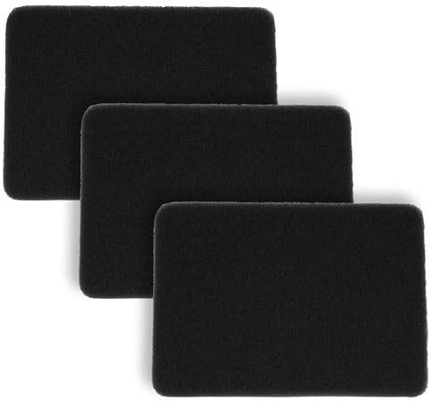 vhbw 3x Staubsaugerfilter kompatibel mit Rowenta RO8333EA/410 | RO8324OA/410, RO8324EA/410, RO8314EA/410 Staubsauger - Schaumstofffilter Schwarz