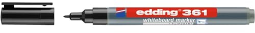 Edding 10 Stück Marker für Whiteboards 361 schwarz feine Spitze 1 mm
