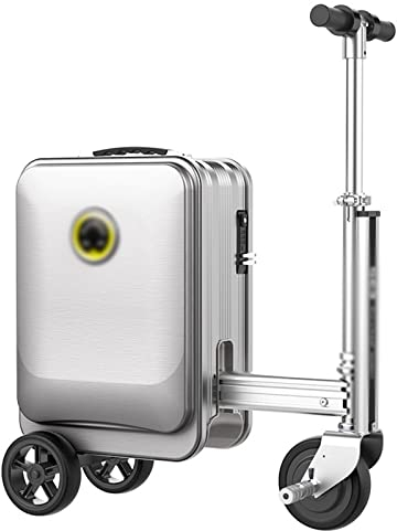 PASPRT 20-Zoll-Boarding-Koffer, Smart-Following-Koffer, fahrbarer Trolley-Koffer, USB-Ladeanschlüsse, 21 l Kapazität, TSA-Schloss für unterwegs (Silver)