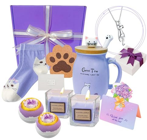 Woshidefa Cat Mugs for Cat Lovers & Mom - Christmas & Birthday Gift Baskets