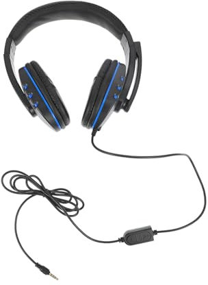 HEMOTON Casque Gaming Filaire Réducteur De Bruit avec Micro Et Contrôle Volume Compatible Pro Slim One Pc Téléphone Casque Gaming Confortable Et Flexible Bleu