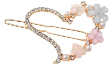 pulunto Haarspange mit Perlen, niedliche Haarnadel, Metall, Blume, Mond, Haarspange, Accessoires, Damen, Herz, E5J9, Schleife, Cli-Kopfschmuck