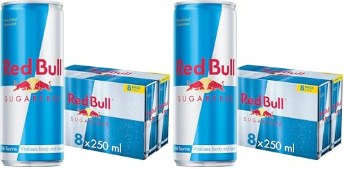 Red Bull Energy Drink Sugar Free 250 ml x8 (Pack of 2)