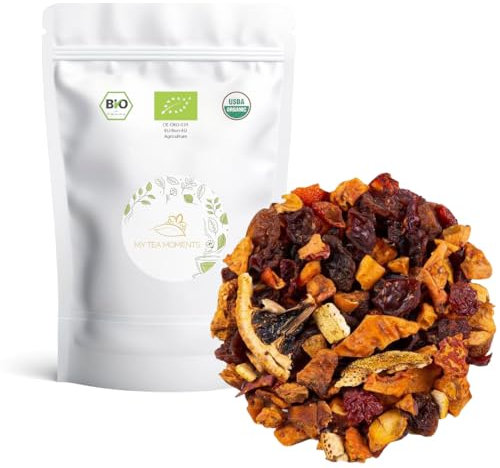 Infusión de Tarta de Manzana a Granel 100 Gramos - My Tea Moments - Cultivo Sostenible - Ingredientes Naturales: Canela, Escaramujo, Limón, Manzana, Membrillo, Naranja, Uva Pasa, Vainilla.