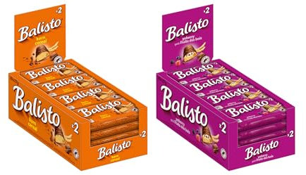 Balisto Schokoriegel | Korn & Yoberry | 2x20x35g | Schokoriegel, Vollmilchschokolade & hochwertiges Getreide | Leckerer Müsliriegel für unterwegs | Großpackung Schokolade