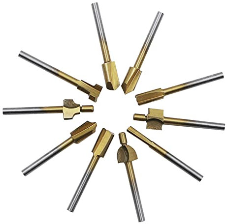 10x Professional Drawer Pull Router Bit Door Handle Slotting Milling Cutter Woodworking Grooving Steel Bits