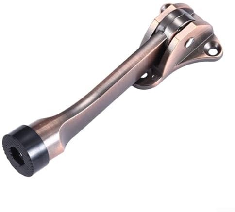 Porous Positioning Door Block, Zinc Alloy Kick Down Doorstop, Anti Rust Windproof Door Stop (Red bronze)