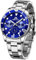 MEGALITH Uhren Herren Edelstahl Armbanduhr: Silber Blau Quarz Herrenuhr 40mm - Chronograph Männer Uhr Datum Leuchtende Wasserdicht