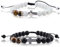 WANDIC 2 Stück Kreuz-Perlenarmband, mattiertes, geflochtenes Seil, elastisches christliches Armband, Kommunion, Firmung, Jesus, verstellbares Jesus-Armband für Schmuckgeschenke