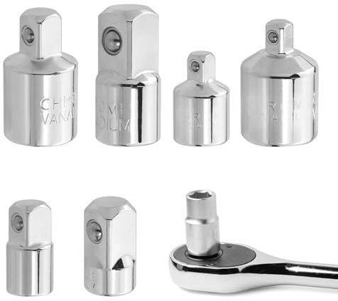 Lot de 6 adaptateurs de clé à douille, 1/2 vers 1/4,1/2 vers 3/8,1/4 vers 1/2,1/4 vers 3/8,1/4 vers 3/8,3/8 vers 1/2,3/8 vers 1/4, pour clé à douille