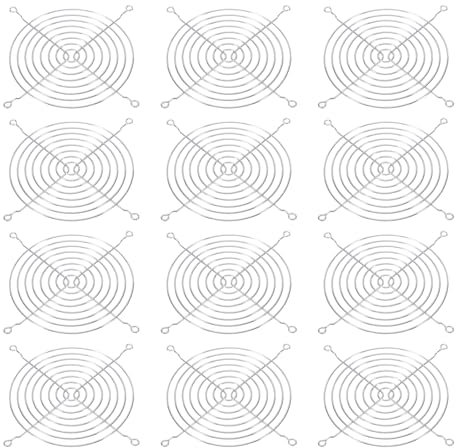 PATIKIL 140mm Fan Finger Grill, 8 Pack Metal Grill Protector Guard Fan Protective Cover for 140mm Exhaust Fans Equipment Computer DIY