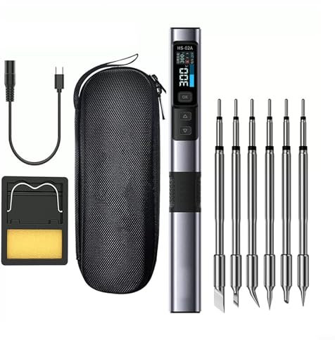 Floweringbeter for FNIRSI HS02A for Smart Electric Soldering Iron PD 100W Constant Temperature Kits, Adjustable Fast Heat Solder Iron Kit,Type C Charging Interface