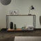 ML-Design Table Console 120x33,5x75 cm, Marron/Noir, Aspect Chêne Rustique, Cadre en Acier et Plateau en Bois Aggloméré avec Revêtement Mélaminé, 2 Etagères, d'Appoint Entrée Couloir Déco