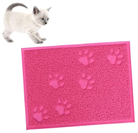 BUGUUYO 30x40cm Katzenstreu Matte Pvc Haustier Reinigung Teppich Rose Rot Pet Supplies Hund Katze Reinigung Pad