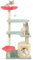 COSTWAY Cat Tree, 123cm Tall Cats Tower with Flower-Shaped Plush Padded Perch, Jumping Platforms, Condo, Sisal Scratching Posts & Dangling Ball, Multi-level Kitty Activity Center for Indoor Cats