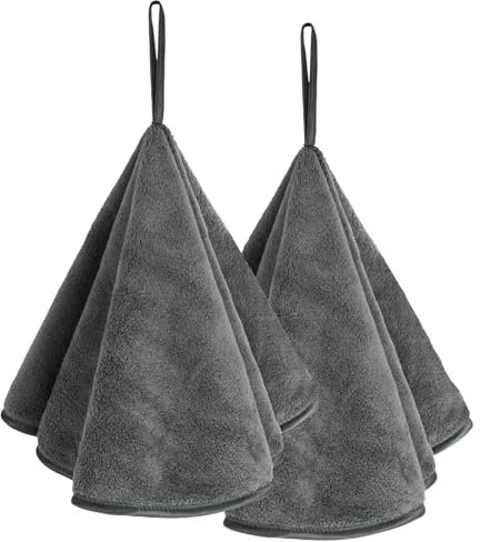 VIVOTE Juego de 2 paños de cocina, toallas de microfibra supersuaves y absorbentes, 50 x 50 cm, color gris oscuro