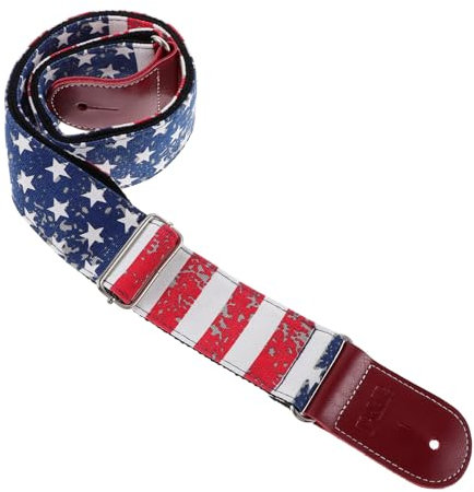 CIMAXIC Verstellbarer Gitarrengurt Canvas Mit Buntem Muster Geeignet Für Bass Und Akustikgitarren Installieren Und Langlebig Ersatzgurt Für Ihre Gitarre