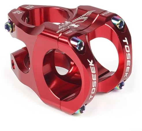 Attacco manubrio corto per bicicletta, 35 mm, CNC, attacco manubrio 31,8 mm, in lega di alluminio, per MTB e bici da strada, 2,86 cm, per forcella DH AM Component (rosso)