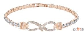 MGJ™ Infinity Pavé Bracelet & Earrings Set for Women with Swarovski Crystals | Hypoallergenic Jewellery Gift for Her in Premium White Gift Box | Available in Silver, Rose Gold