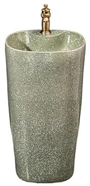 HTTGDGDH Lavandino da Bagno Lavandino A Colonna da Terra Lavandino su Piedistallo Lavandino da Bagno per Uso Domestico Lavandino in Ceramica Mobili Lavabo da Bagno con Lavabo