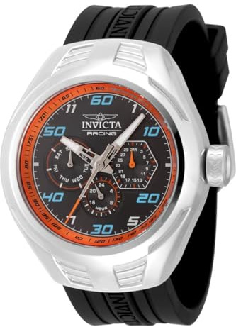 Invicta Racing 47725 Men's Watch - Waterproof - Analogue - Quartz Movement - Stainless Steel with Black dial - 46mm