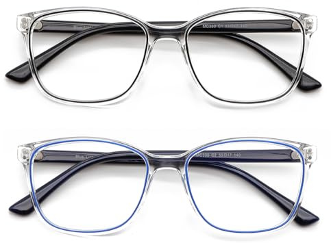 IEYELUUK Modische Lesebrille für Computer für Damen Herren, Lesehilfe Blaulichtfilter Transparent Verstellbare, Entspiegelt Dioptrien +1.5