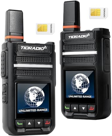 TIDRADIO TD-G18 4G LTE PoC Funkgerät | Globales Walkie-Talkie mit europaweiter Abdeckung & 6000 km Reichweite | 2er-Set mit SIM & Datentarif | Ideal für Teamarbeit, Baustelle, Logistik & Reisen