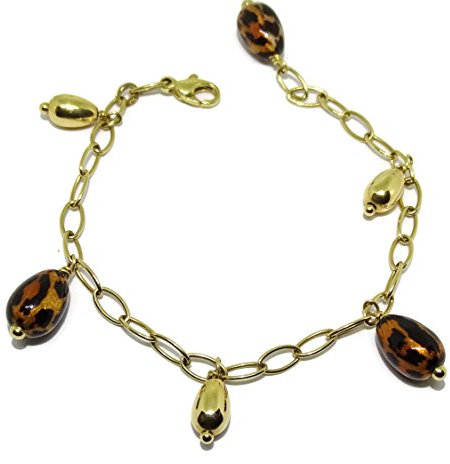 Armband 18 Karat Gelb Gold KTES mit Nuggets Sammlung Leopard. 18,5 cm Never Say Never