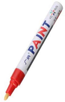 Alamor 12Pcs Couleur Pneu Permanent Peinture Stylo Pneu Métal Extérieur Marqueur d'encre À La Mode - Rouge