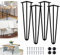 Pique à cheveux 40,6 cm Noir Pieds – 3 Conception de tige 10 mm Pieds de table en métal robuste – Banc Pieds – Pieds de meubles – Mid siècle Style moderne Lot de 4 facile à installer