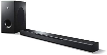 Yamaha MusicCast BAR 400 Sound Bar (Schlanke Soundleiste mit Subwoofer - die perfekte Ergänzung zur Heimkino-Anlage – Kompatibel mit Amazon Alexa Sprachsteuerung) schwarz