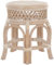 Korb-Outlet Stabiler Rattanhocker 5 Beine Sitzhocker/Rattan Hocker Blumenhocker Beistell Hocker Fußhocker Pflanzhocker (Vintage Weiss)