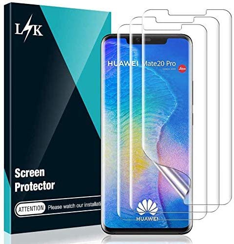 LϟK 3 Stücke Schutzfolie für Huawei Mate 20 Pro - Klar HD Weich Folie TPU-Film Blasenfreie Kompatibel mit Hülle Einfache Installation Huawei Mate 20 Pro Displayschutzfolie Folie