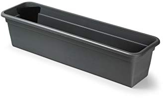 Floralo e. K. Balkonkasten, eckig, anthrazit-Breite 80 cm x Tiefe 17 cm x Höhe 14 cm - Balkonkasten, Pflanzkasten, Blumenkasten, Kasten, Pflanzen