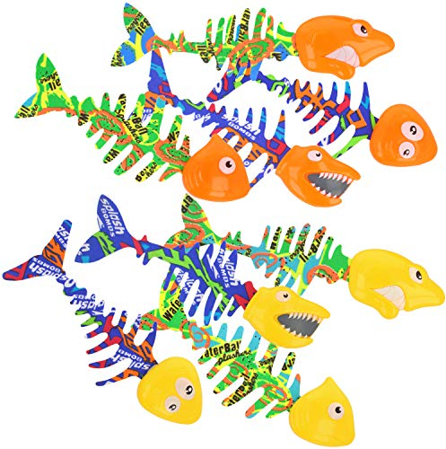 com-four® 8X Jouet de Bain Poisson - Jouets de Natation pour Enfants de différentes Couleurs - Poisson de Bain pour Le Bain, la Piscine (08 pièces - Poisson)