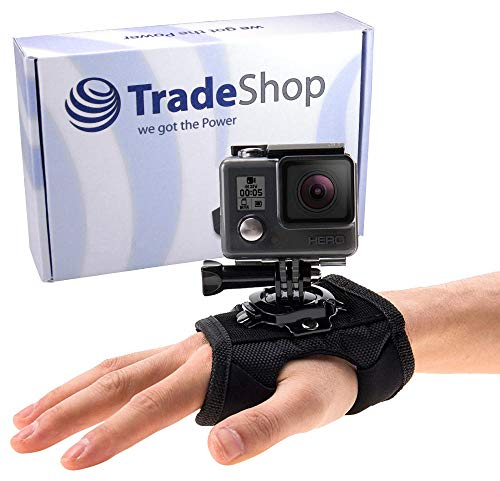 Trade-Shop 360° Armband Handgelenk Halterung für GoPro Hero 5, Hero 6, Hero 7, Hero 2018 Action-Kamera/Xiaoyi Actionpro X7 HD Pro - Handschlaufe