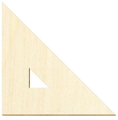 Triangle en bois à angle droit avec découpe intérieure - 5-40 cm - Dimensions extérieures : 8 x 8 x 11,31 cm - Dimensions extérieures : 5 x 5 x 7,07 cm