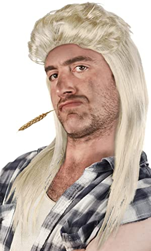 Prollperücke Vokuhilaperücke Proll Perücke Pimp Vokuhila Blond Brünette Grau Schwarz (Wasserstoffblond)