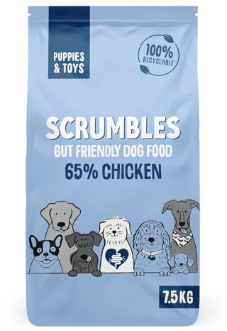 Scrumbles Natural Gluten-Free Dog Dry Food With Fresh Chicken, For Puppies And Adult Toy Breeds, 7.5Kg